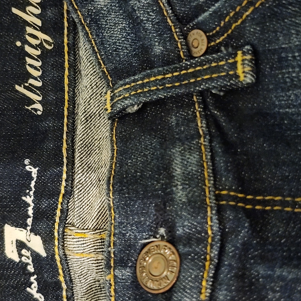 7 For All Mankind Women's Blue Straight Leg Jeans - 29 - Picture 4 of 5